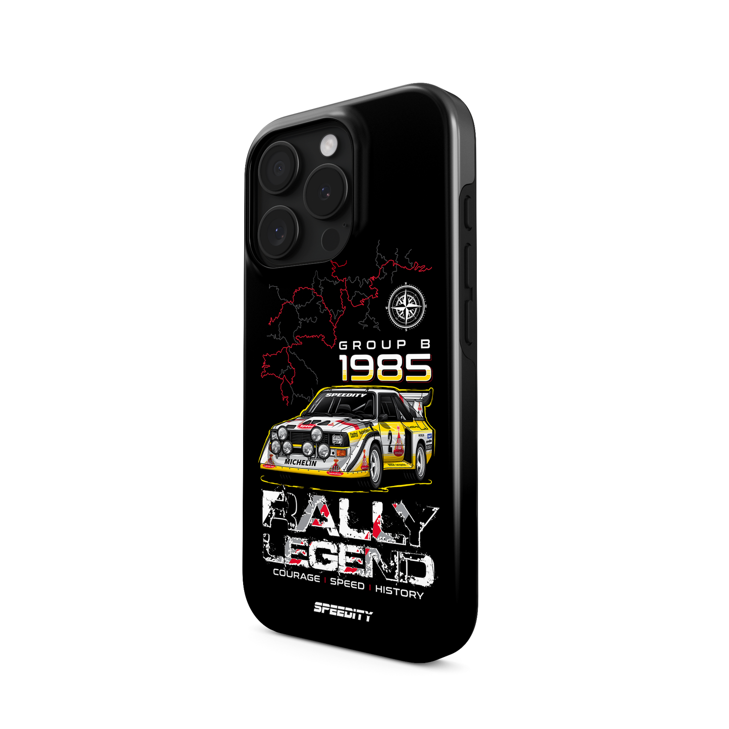 Black phone case "Group B Rally Legend"