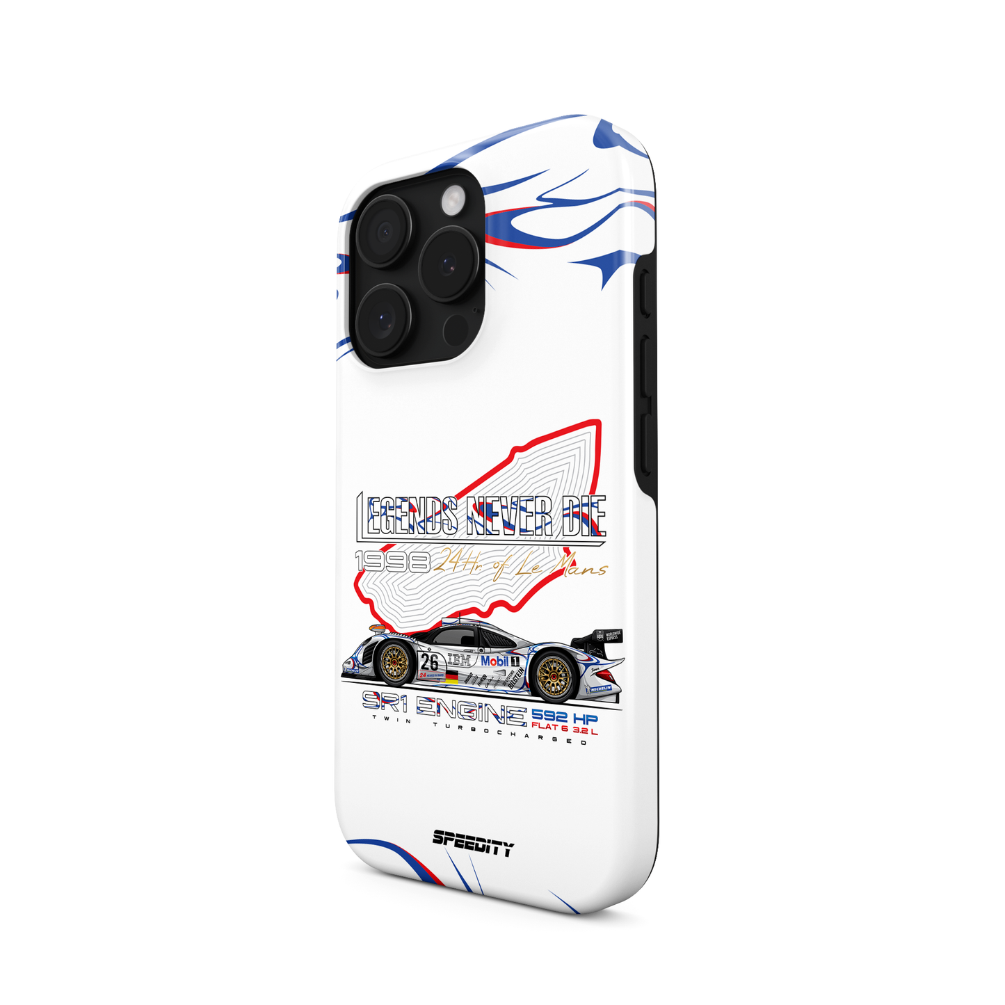White phone case "Legends Never Die"