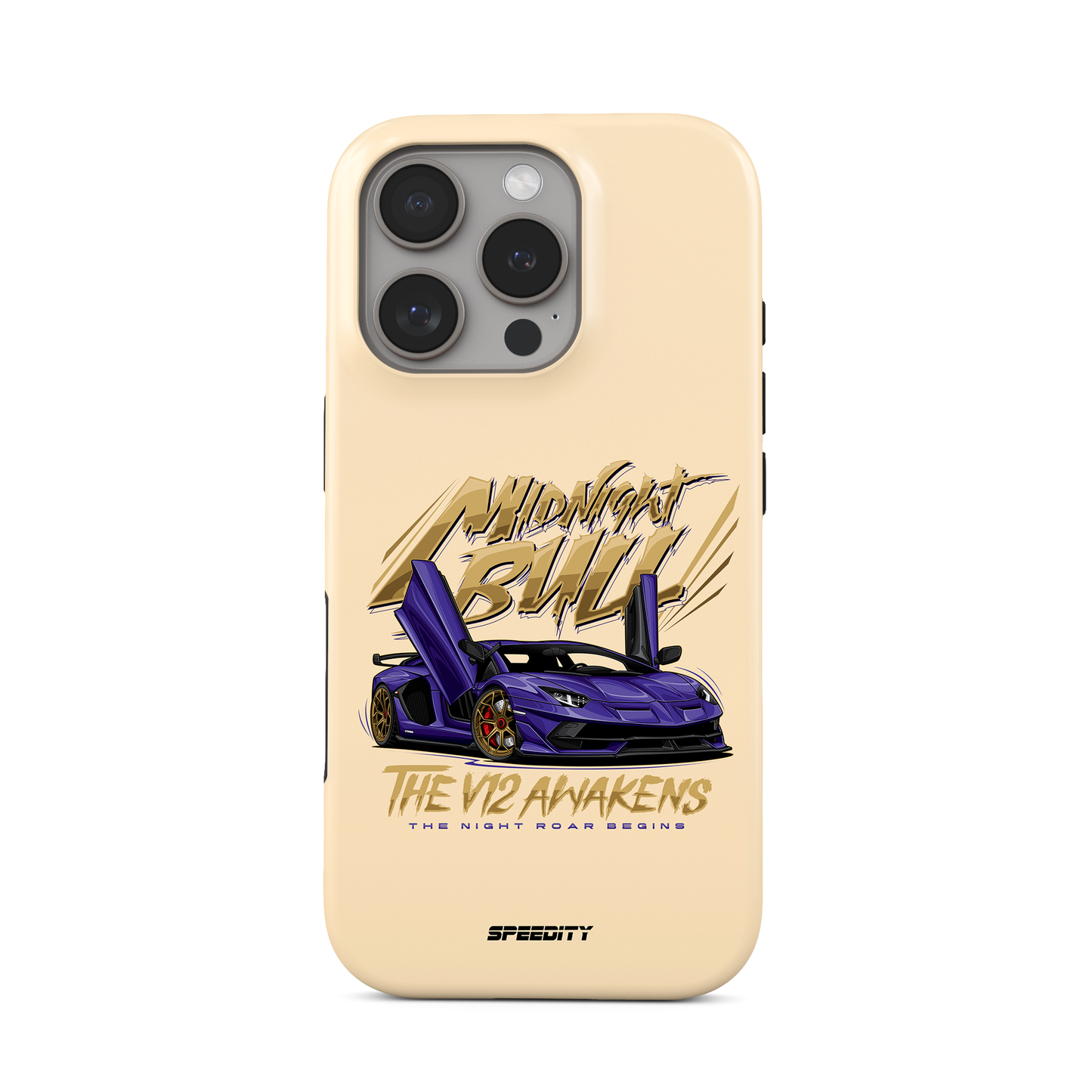 Beige phone case "Midnight Bull"