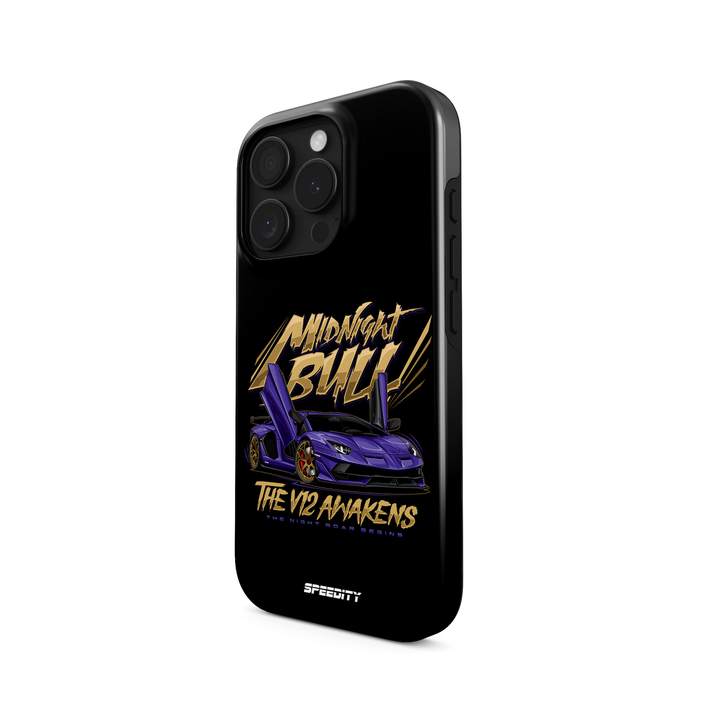 Black phone case "Midnight Bull"