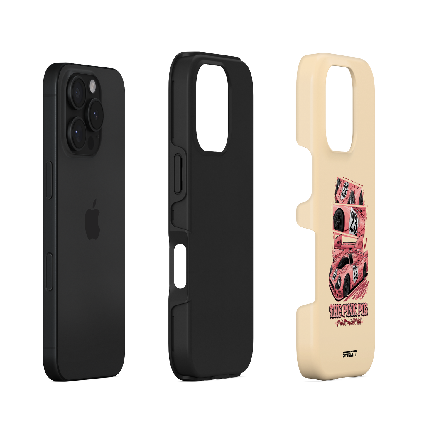 Beige phone case "The Pink Pig"