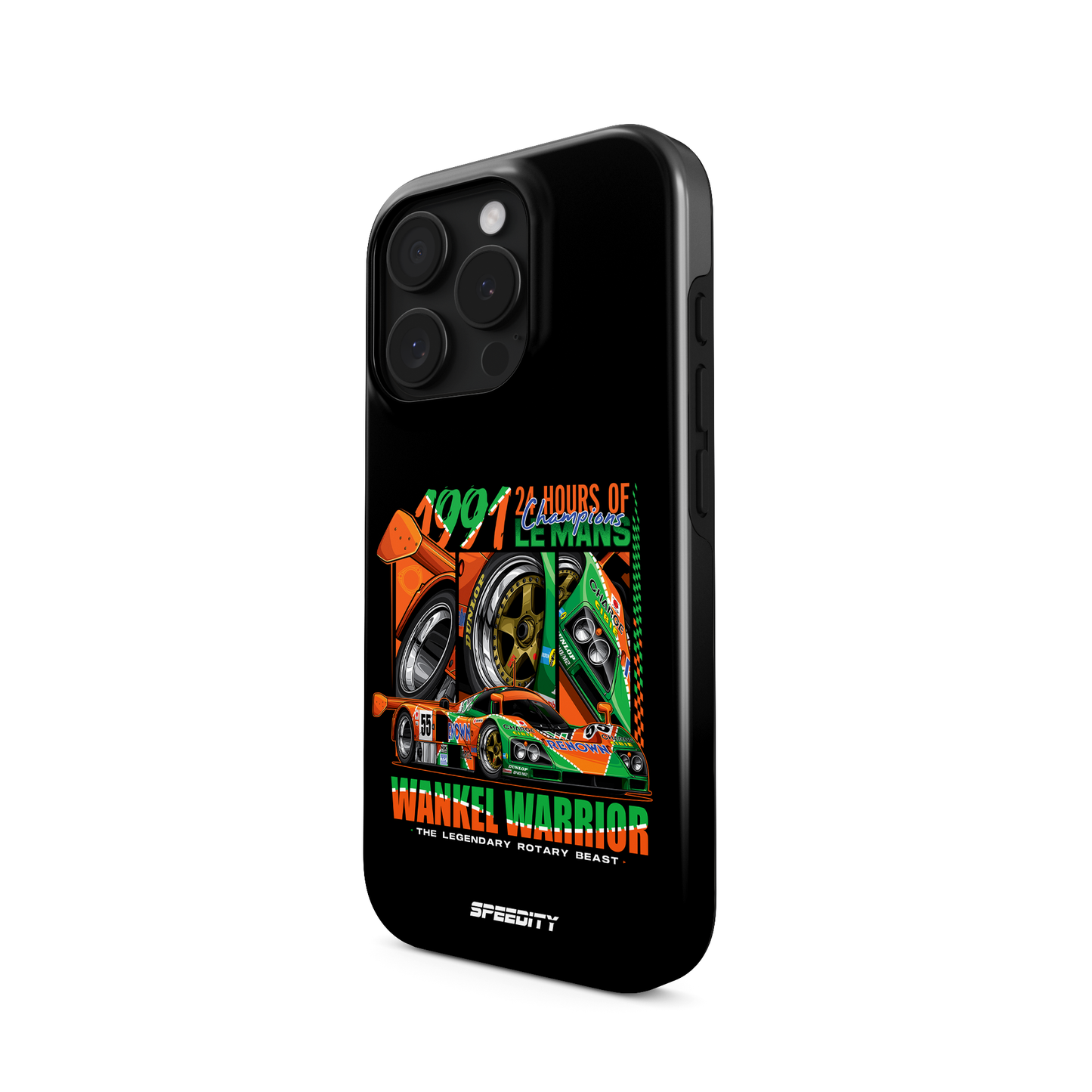 Black phone case "Wankel Warrior"