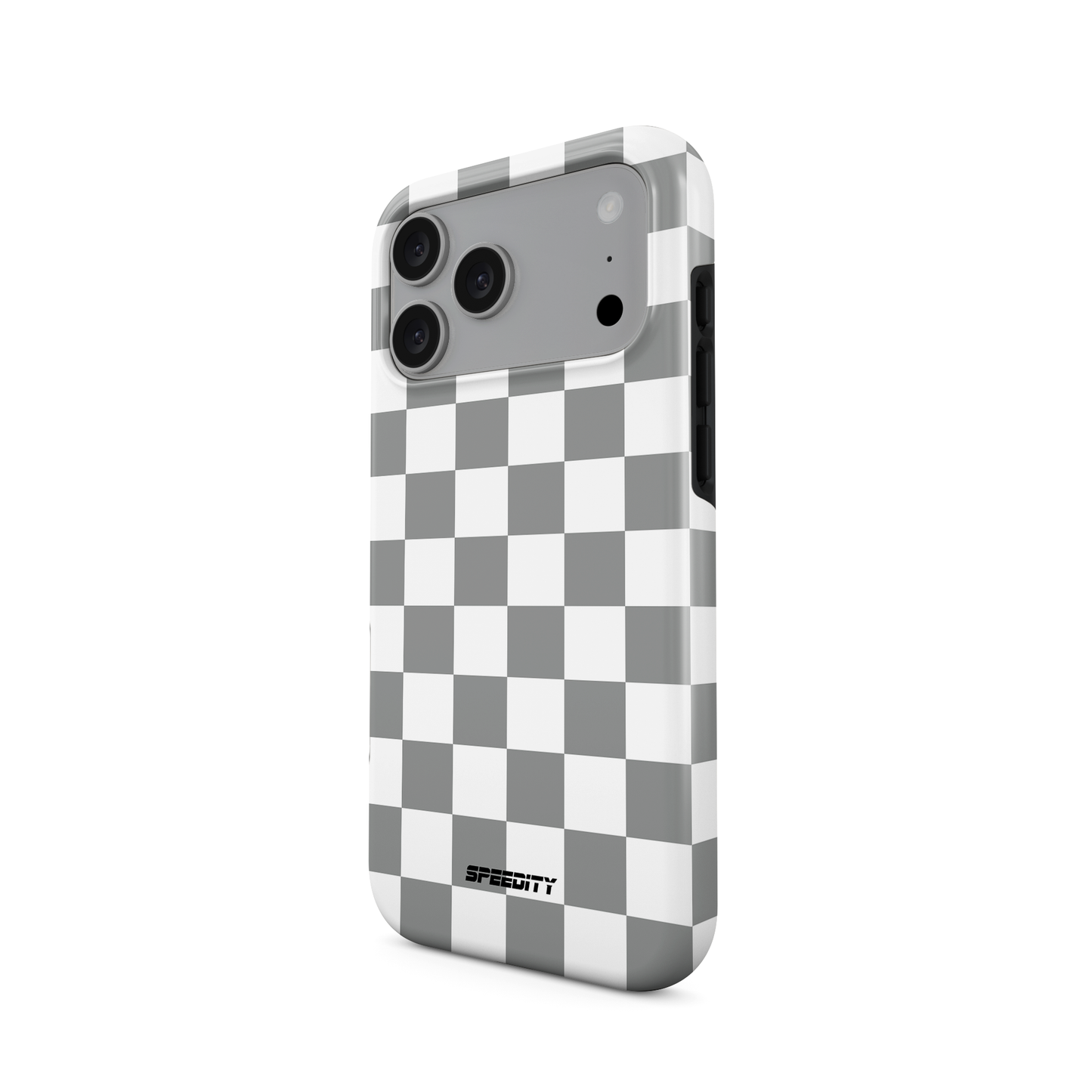 White silver chequered flag phone case