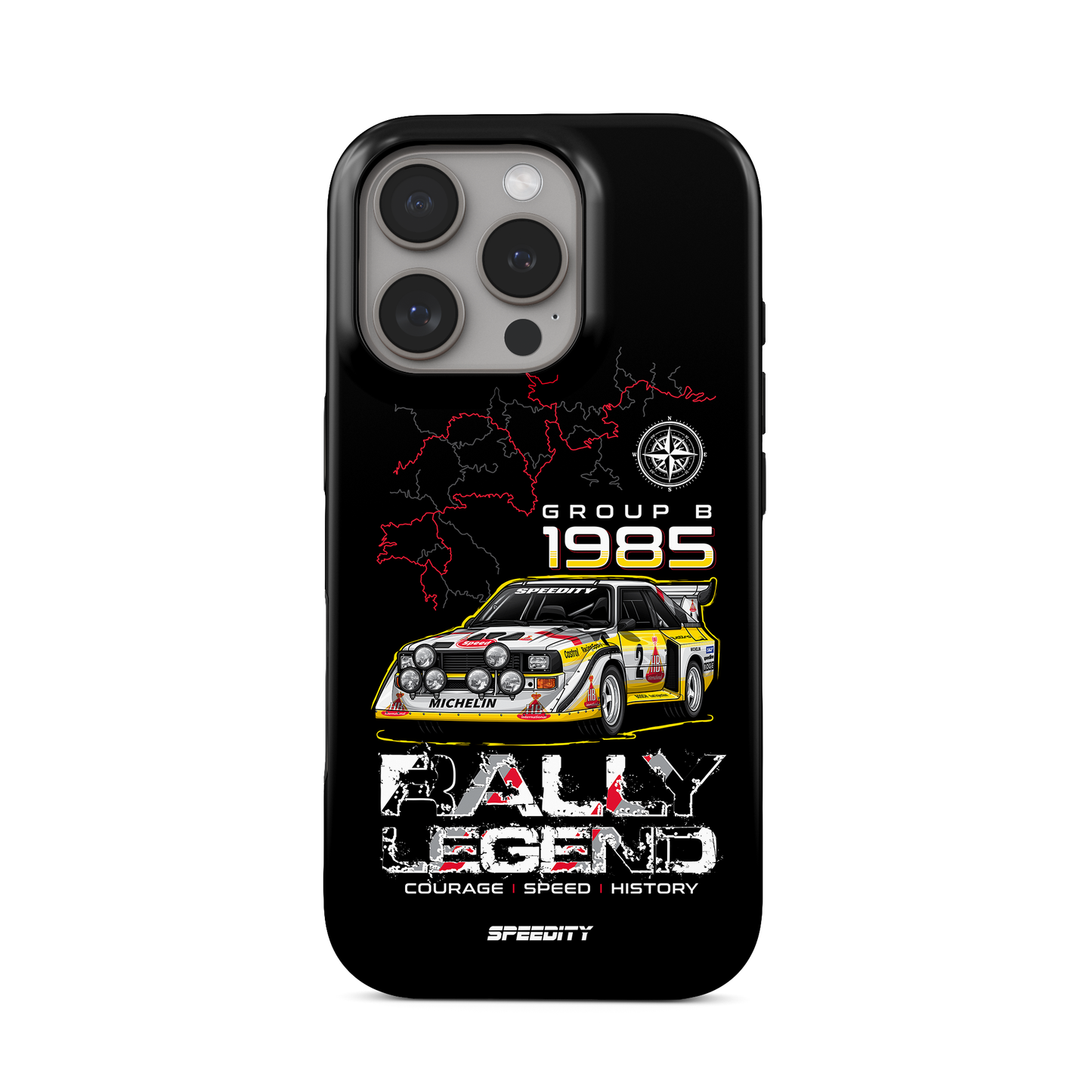 Black phone case "Group B Rally Legend"