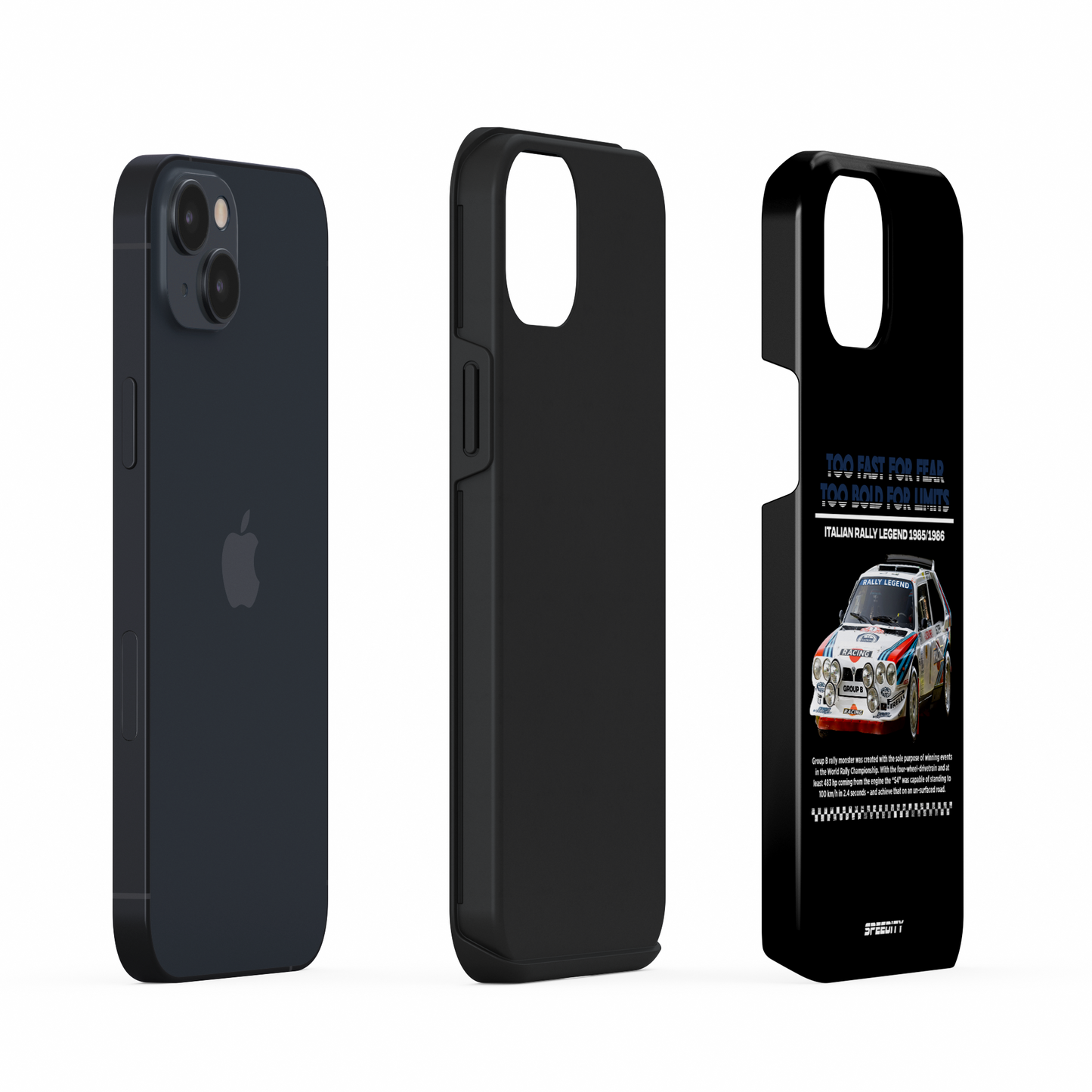 Black phone case" Italian Rally Legend"