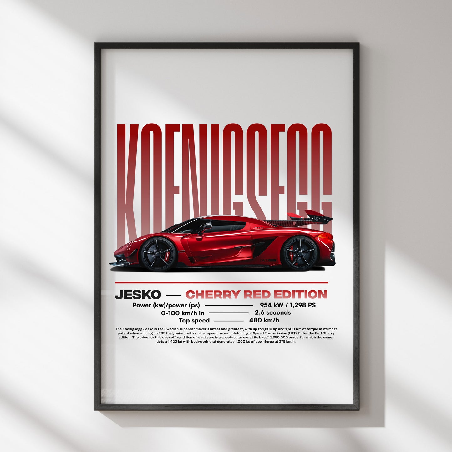 Poster "Jesko -  Cherry red edition"