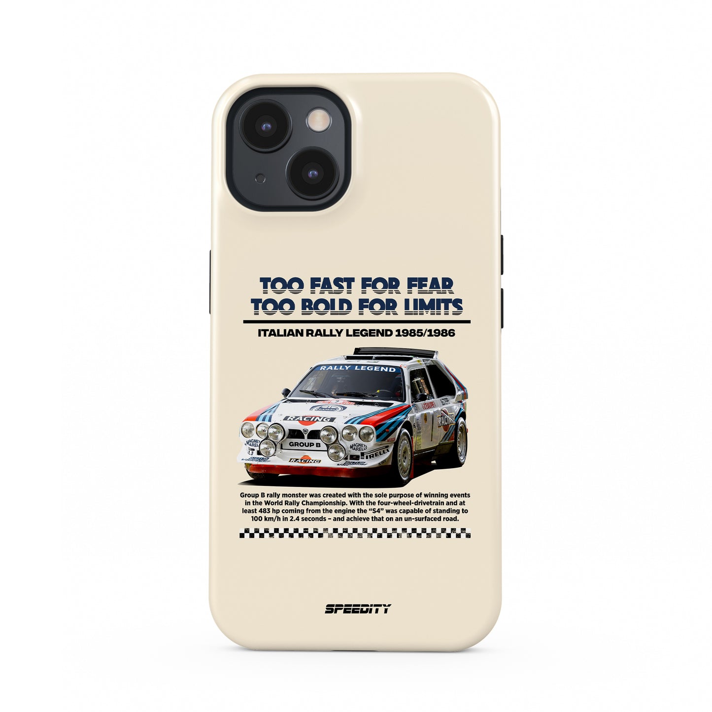 Beige phone case "Italian Rally Legend"