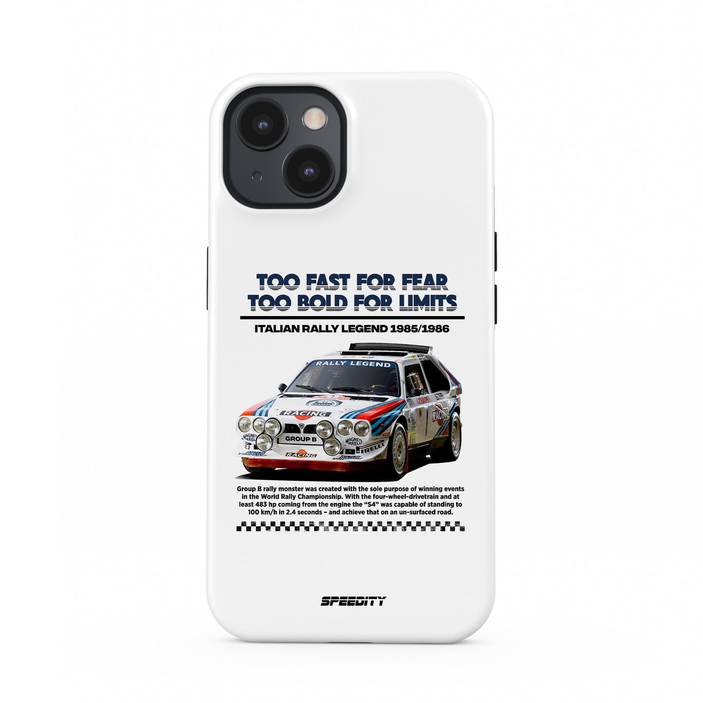 White phone case" Italian Rally Legend"