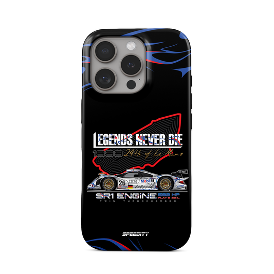 Black phone case "Legends Never Die"