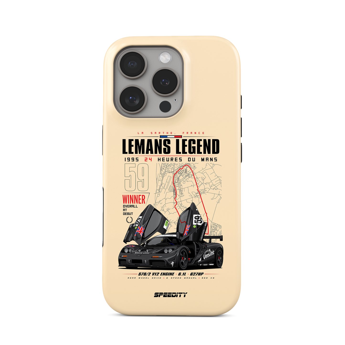 Beige phone case "Lemans Legend"