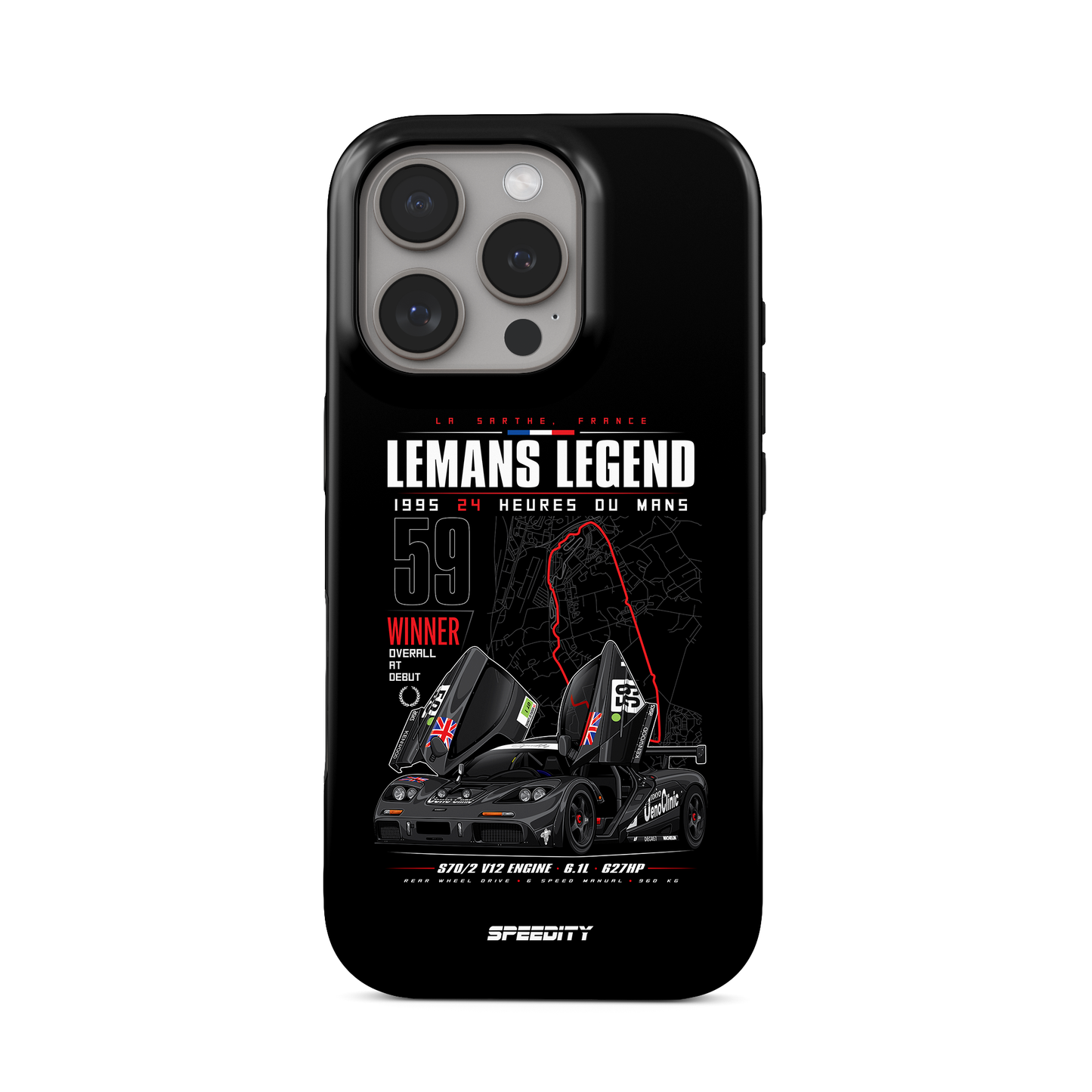Black phone case "Lemans Legend"