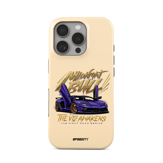 Beige phone case "Midnight Bull"