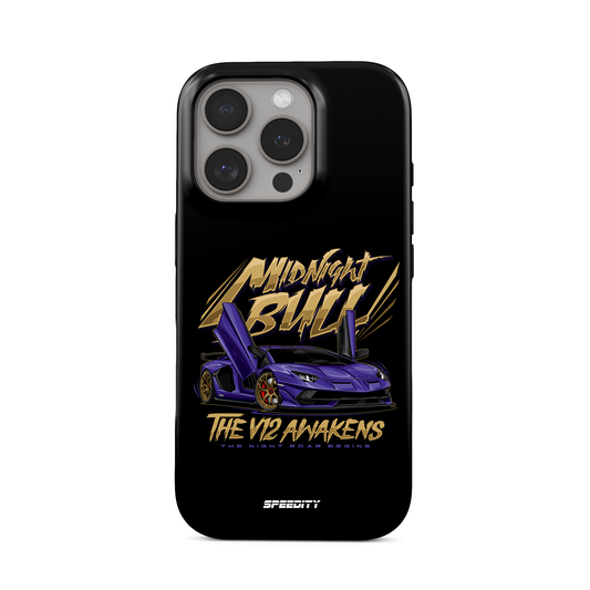 Black phone case "Midnight Bull"