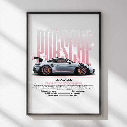 Poster "GT3 RS Cherry blossom pink"