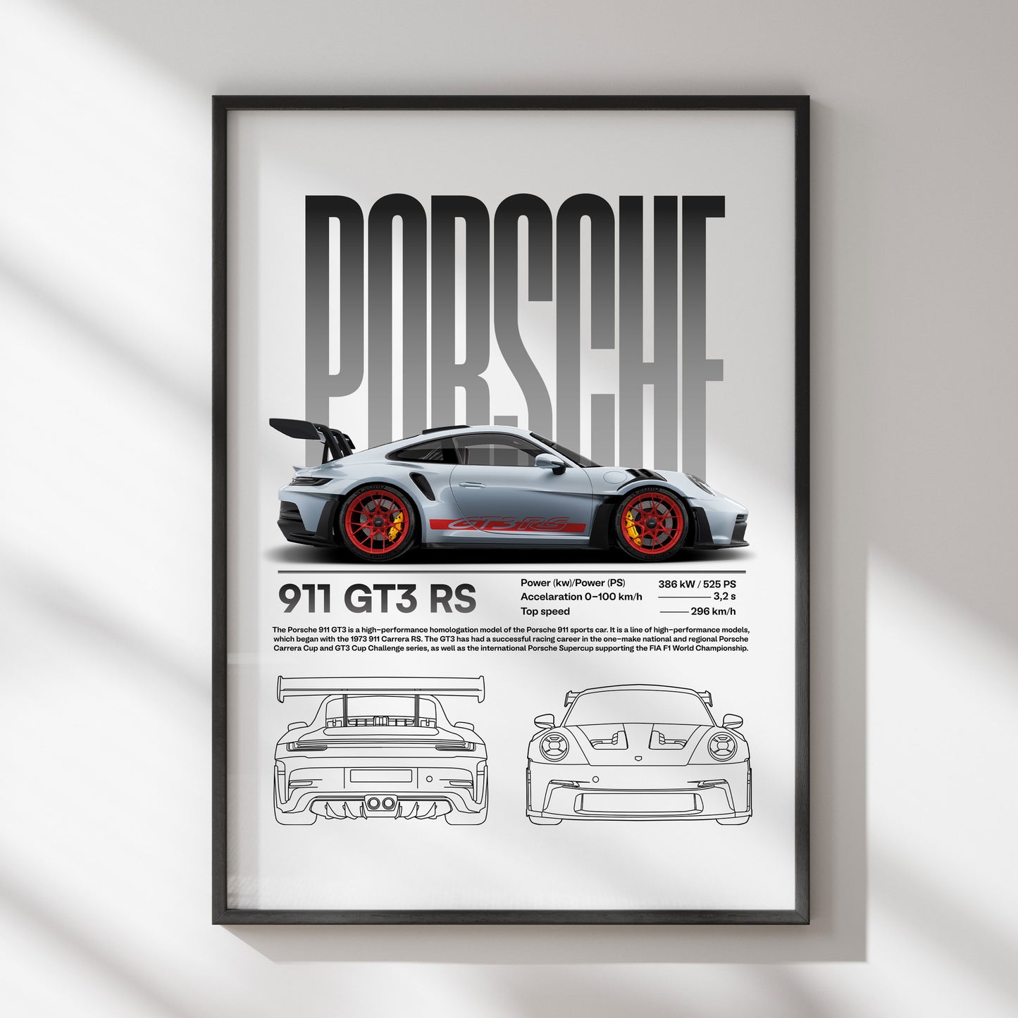 Poster "GT3 RS blueprint series"