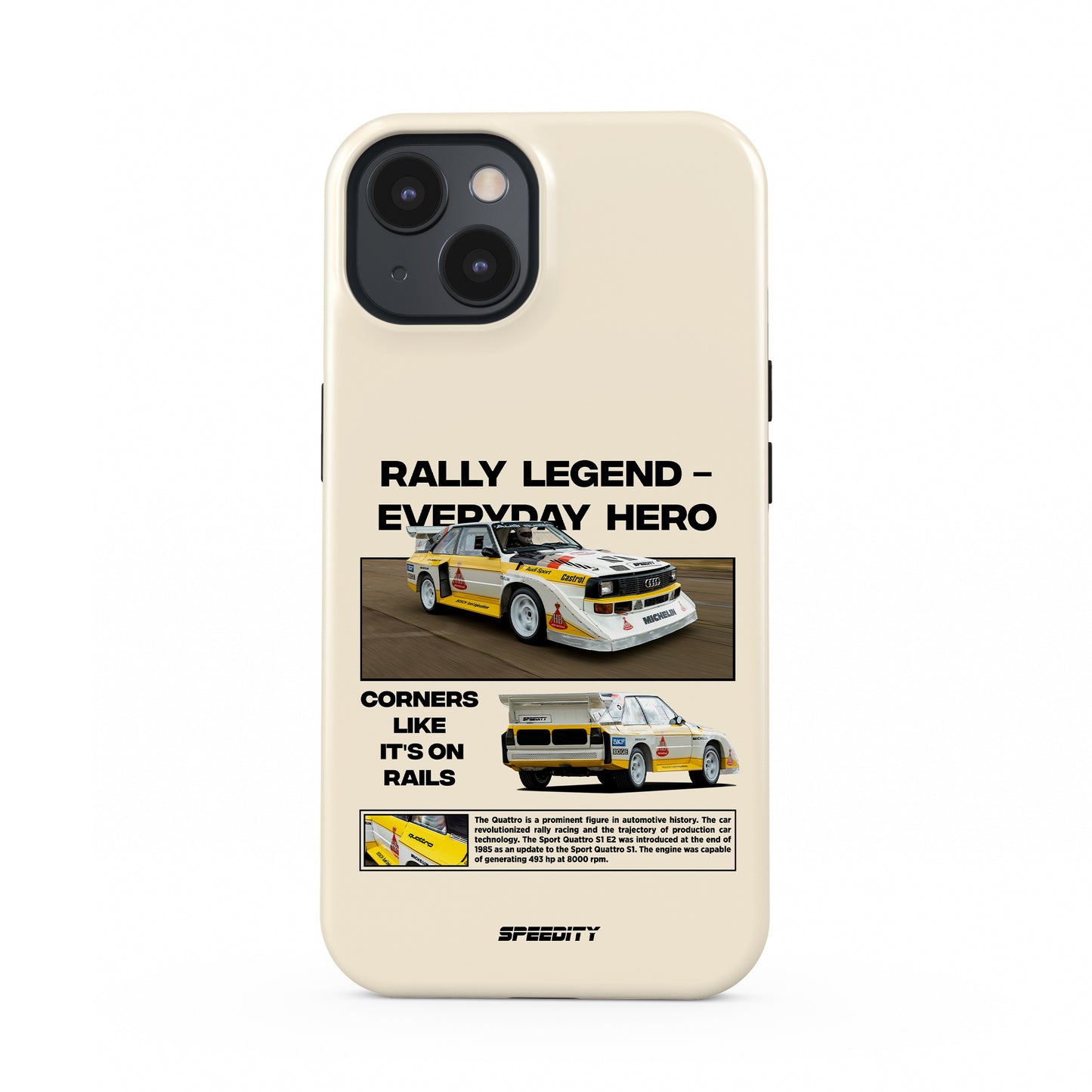 Beige phone case "Rally legend"