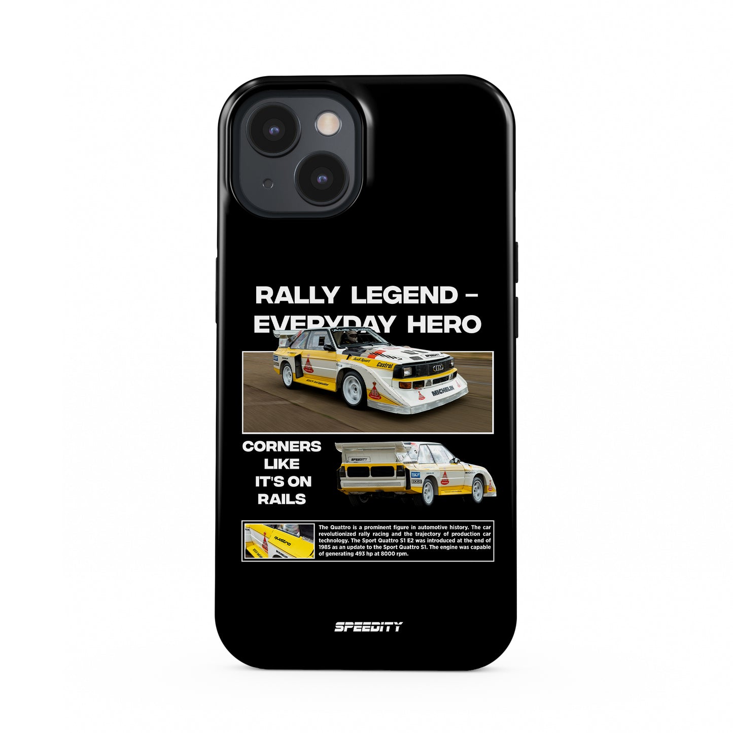 Black phone case "Rally legend"