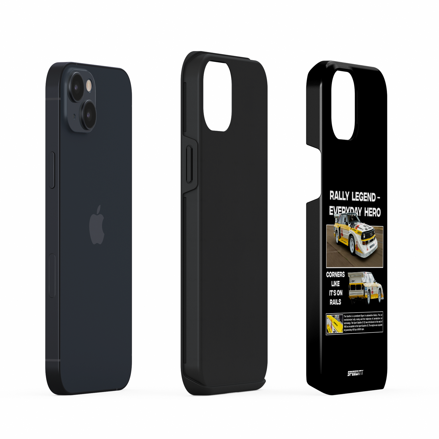 Black phone case "Rally legend"