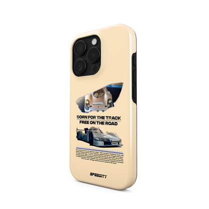 Beige phone case "Silver Icons"