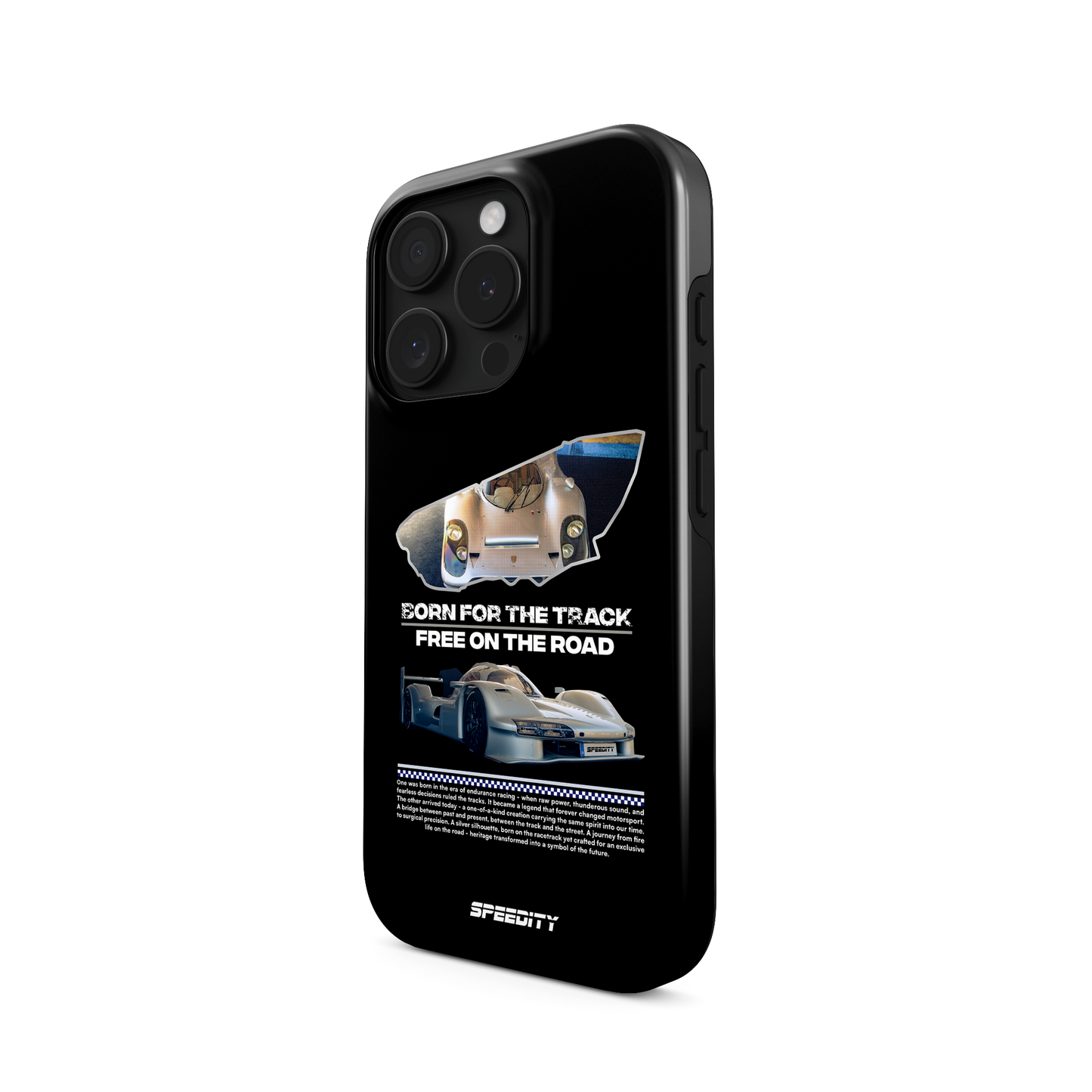 Black phone case "Silver Icons"