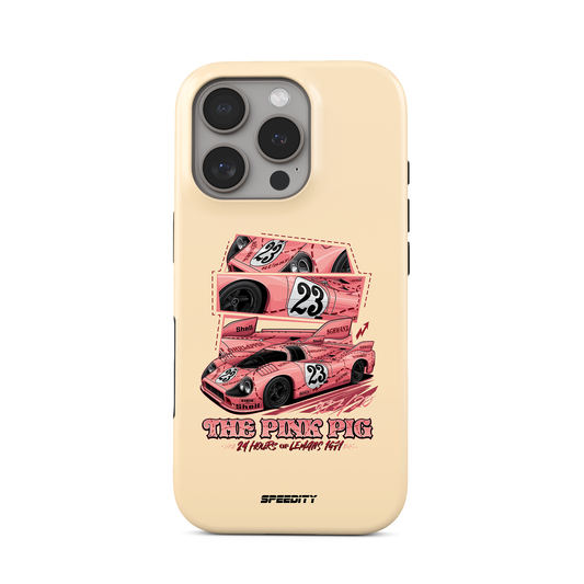 Beige phone case "The Pink Pig"