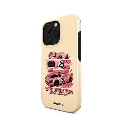 Beige phone case "The Pink Pig"