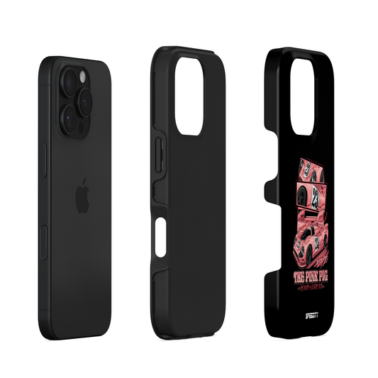 Black phone case "The Pink Pig"