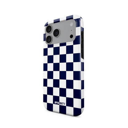 White blue chequered flag phone case