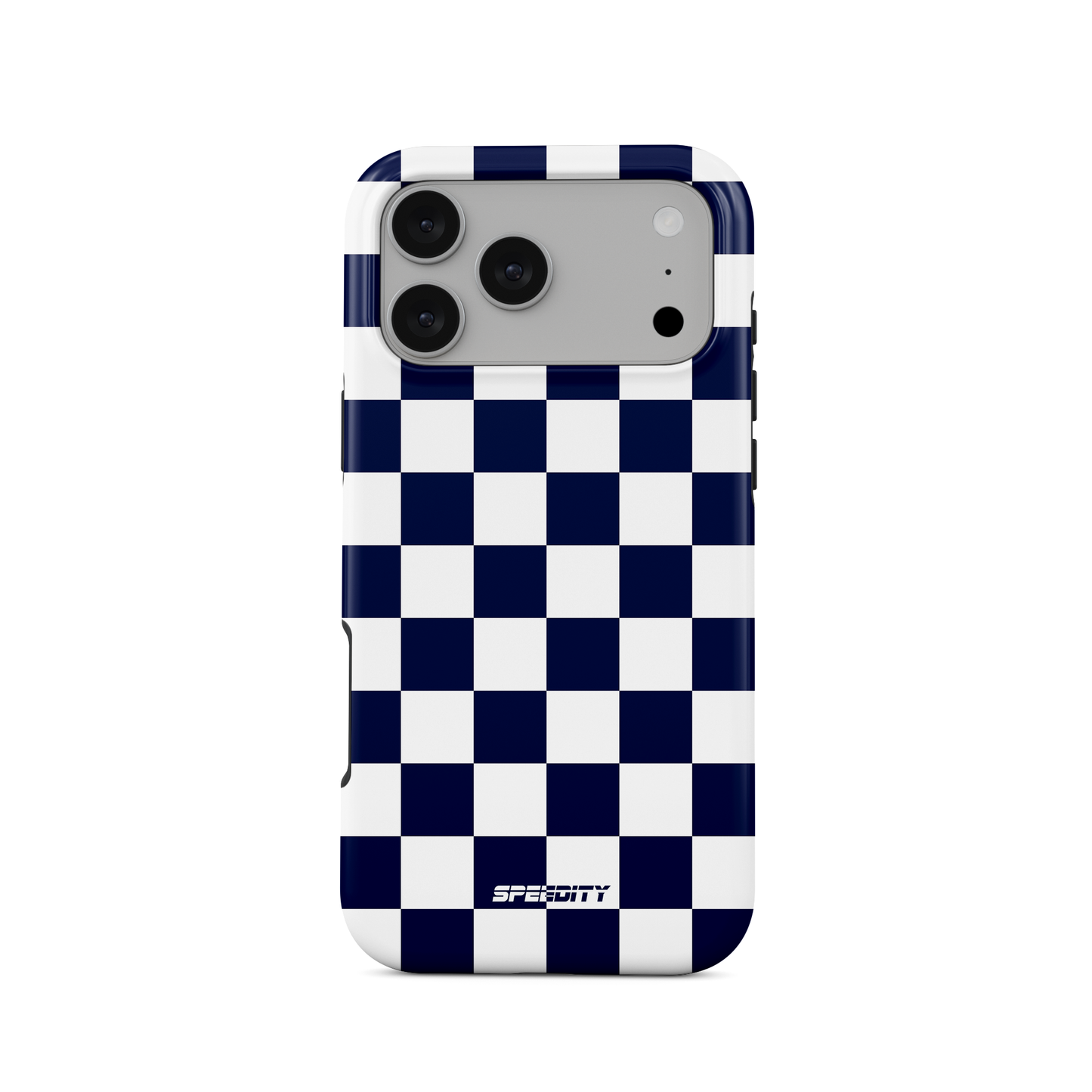 White blue chequered flag phone case