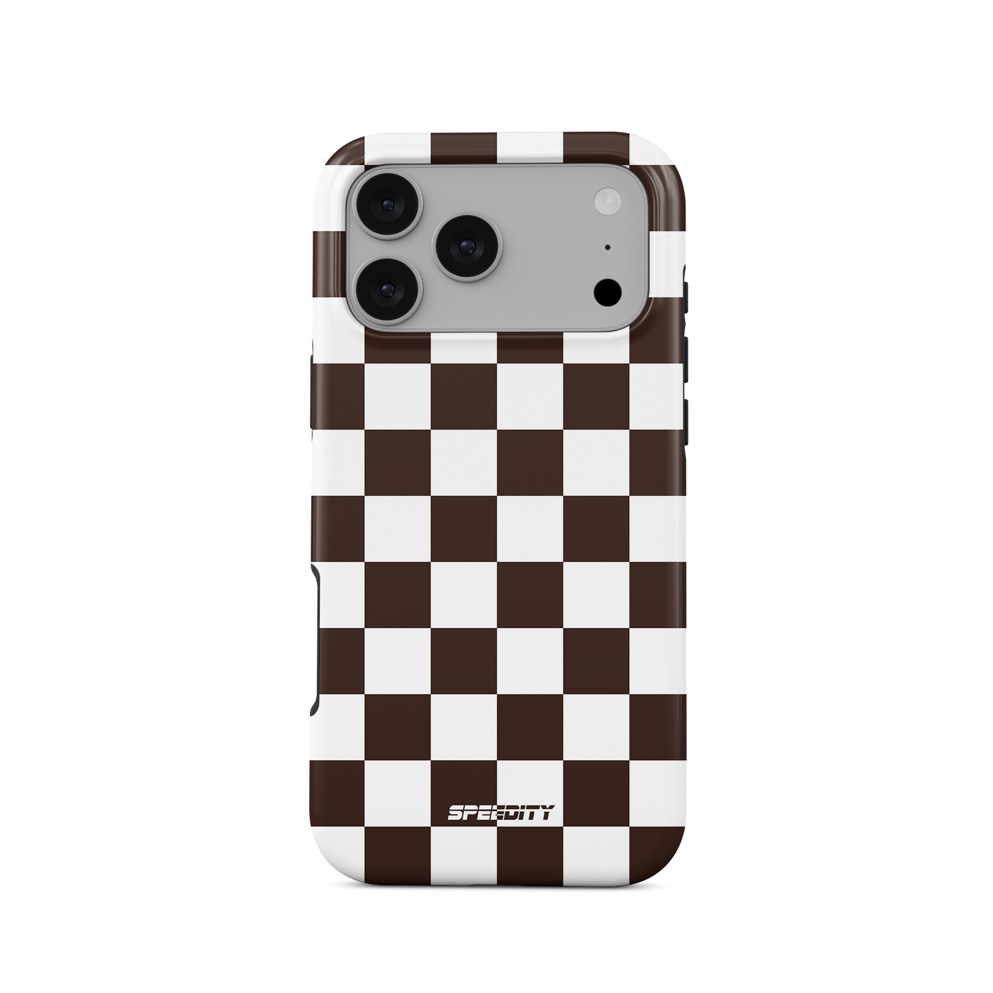 White brown chequered flag phone case