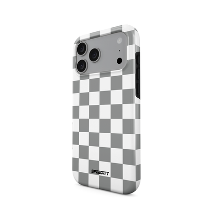 White silver chequered flag phone case