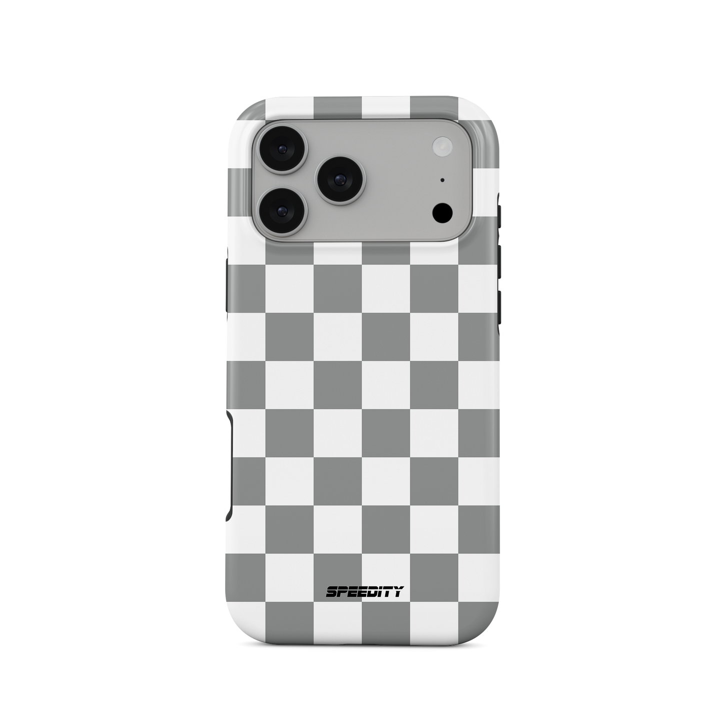 White silver chequered flag phone case