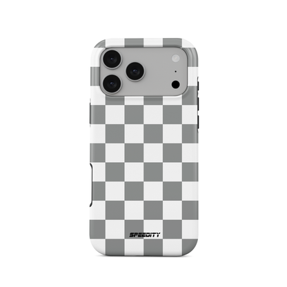 White silver chequered flag phone case