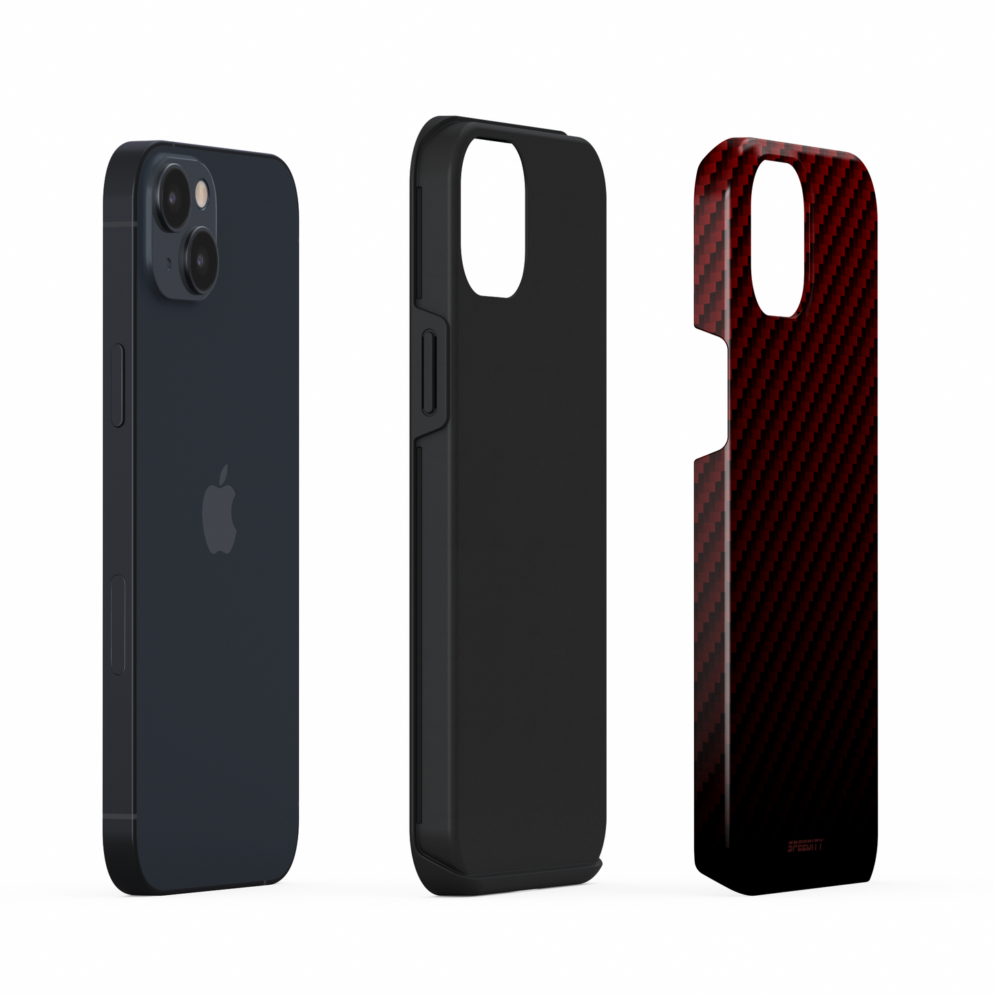 Carbon fiber style phone case, Red/black