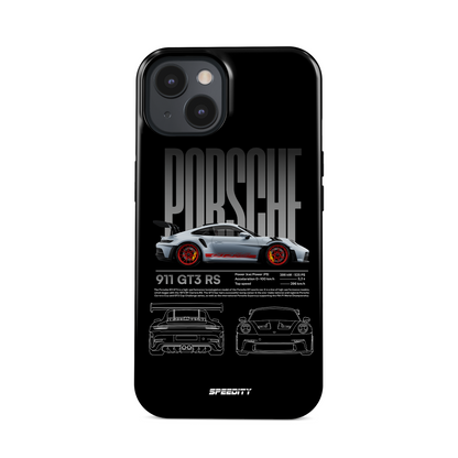 Black phone case "GT3 RS Blueprint series"