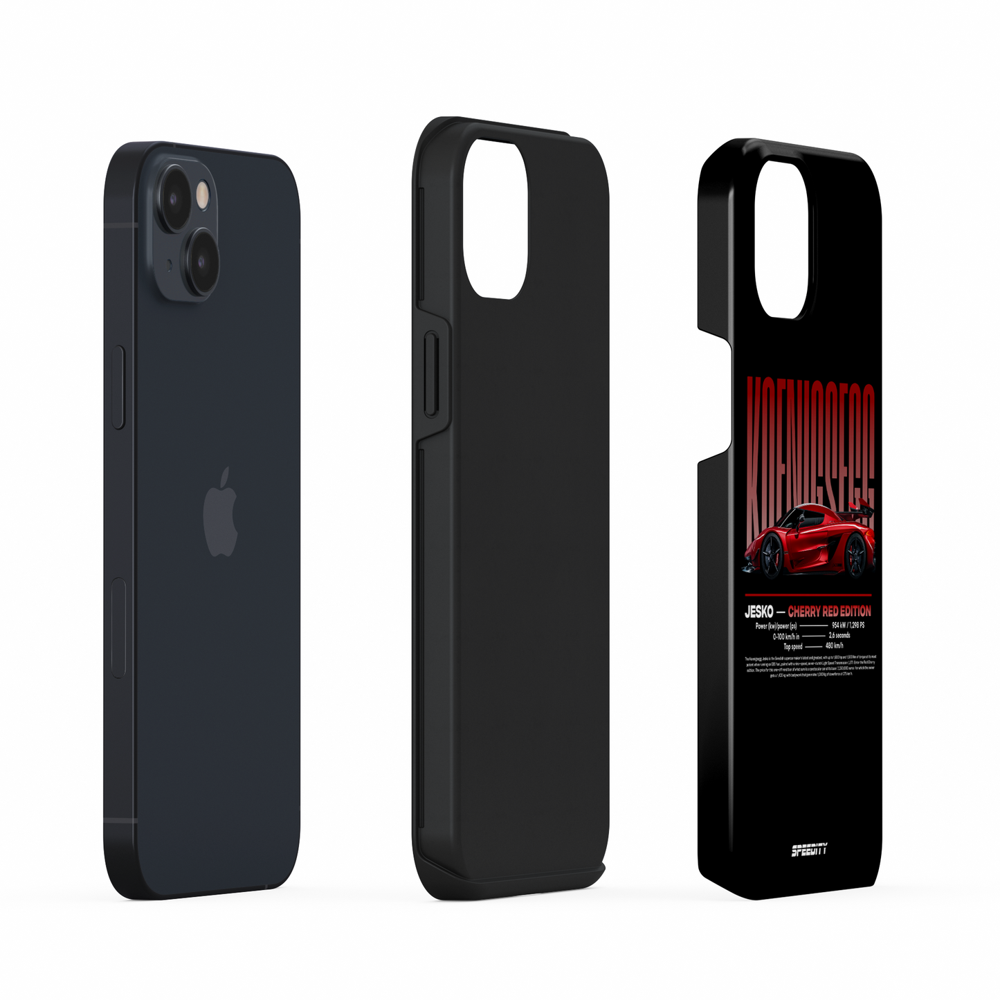 Black phone case "Jesko - Cherry red edition"