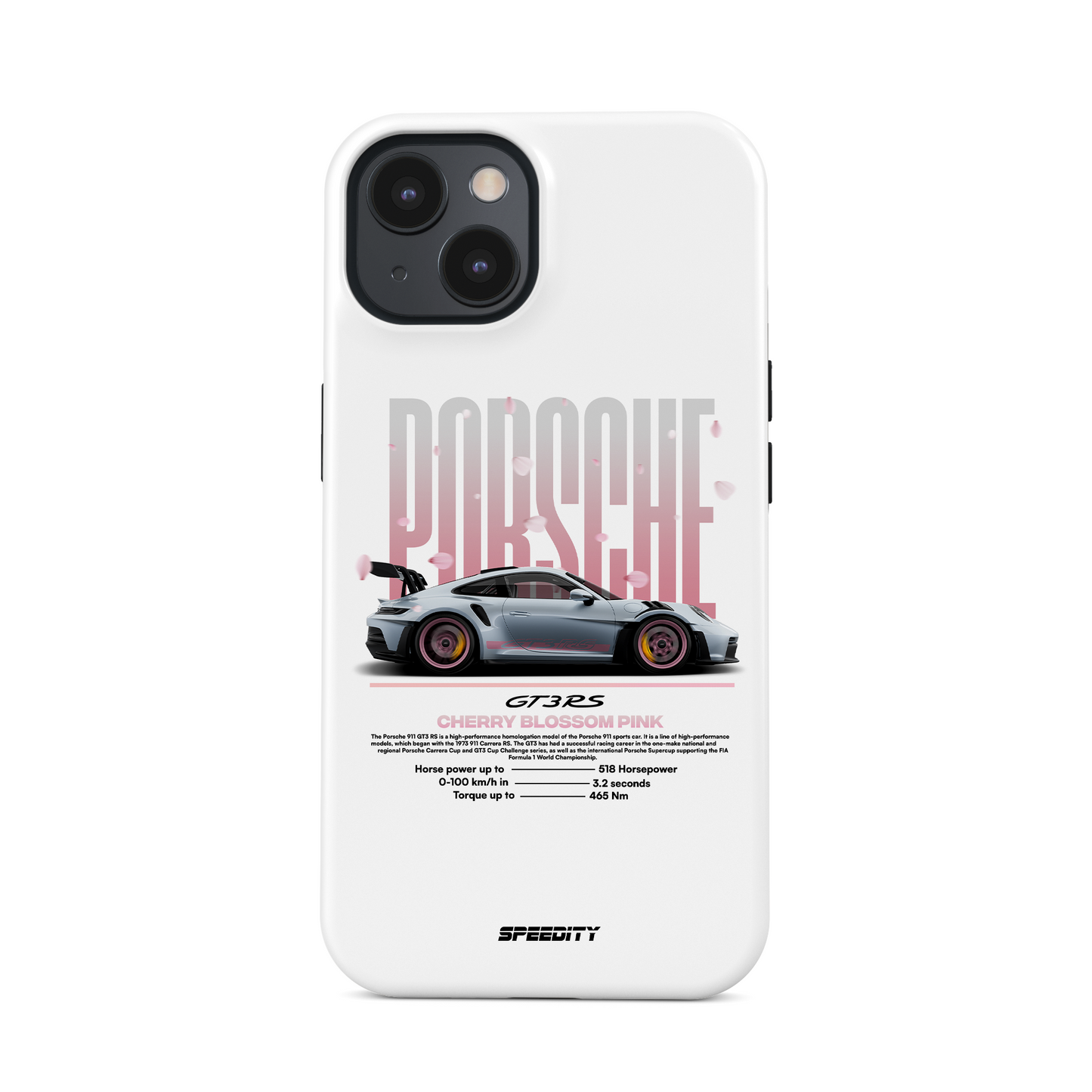 White phone case "GT3 RS Cherry blossom"