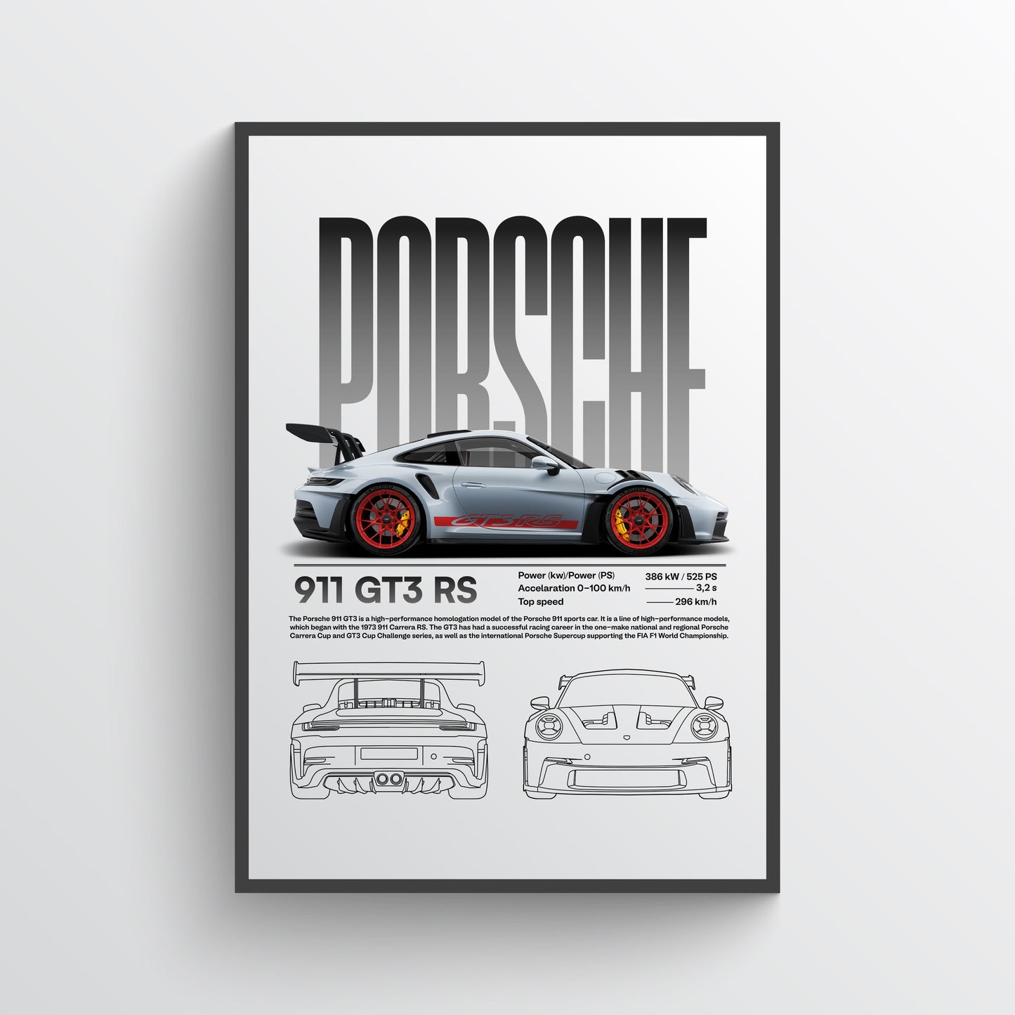 Poster "GT3 RS blueprint series"