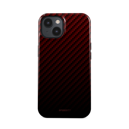 Carbon fiber style phone case, Red/black