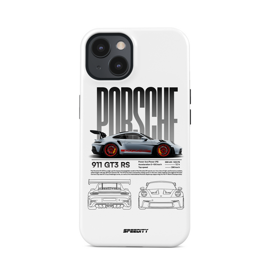 White phone case "GT3 RS blueprint series"